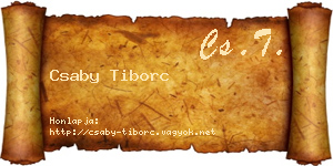 Csaby Tiborc névjegykártya